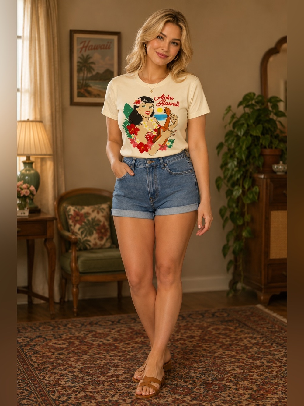 Collectif Hawaiian Pinup Tee